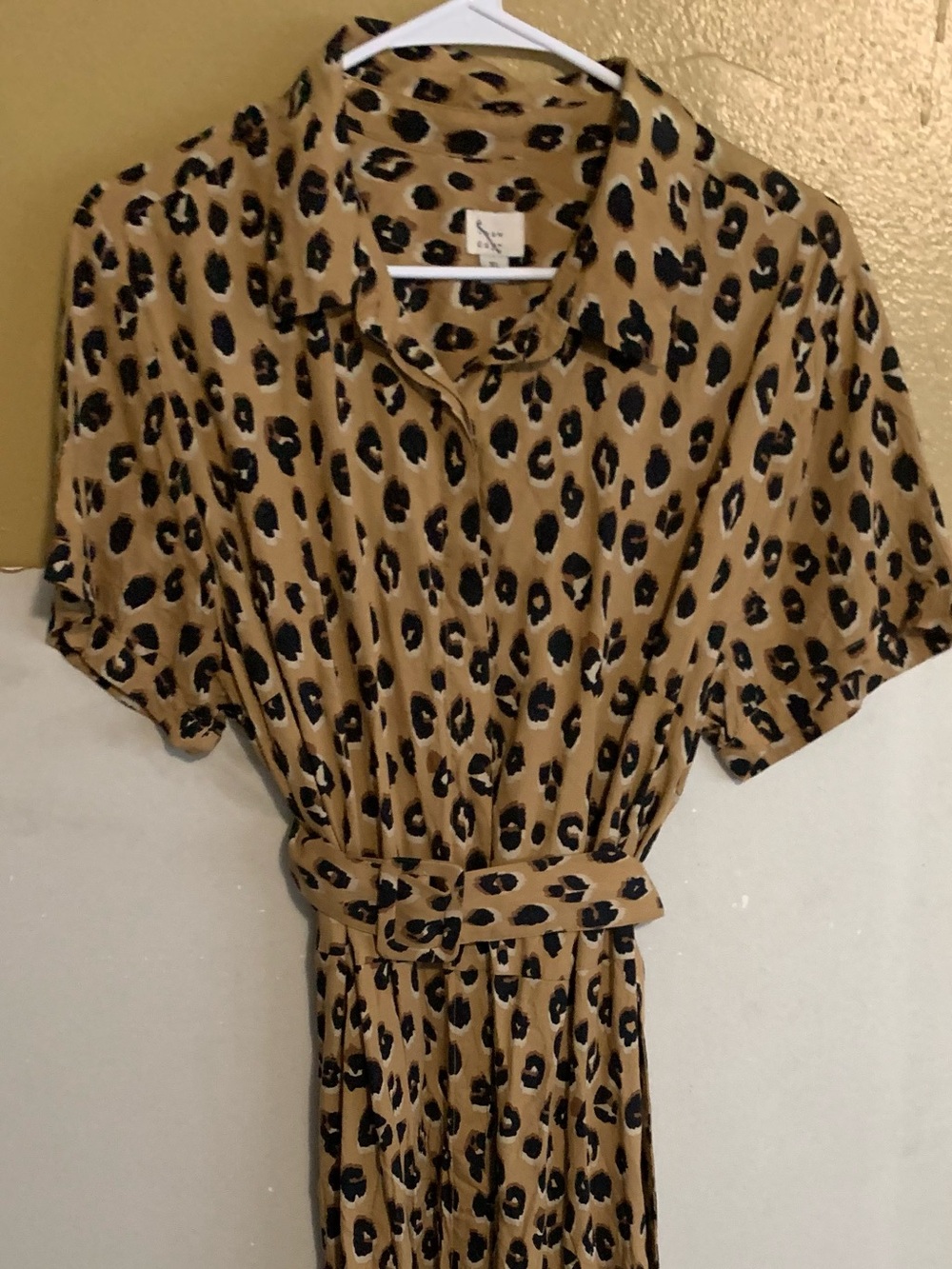 a new day Tan Leopard Print Midi Dress